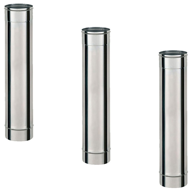 Tuyau de cheminée simple paroi inox bois fioul 100 cm