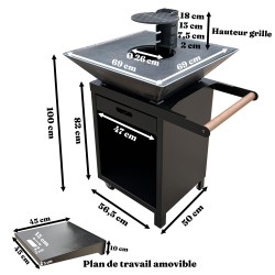 Brasero design BRAZ'N'ROLL, haut de gamme fabriqué en France