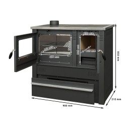 RUSTICO ECO Cuisinière à bois A+ 10 KW