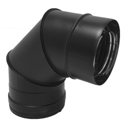 Kit Conduit concentrique avec élément réglable sortie en façade pour poêle ou chaudière bois gaz fioul biomasse granulés Ø80/125