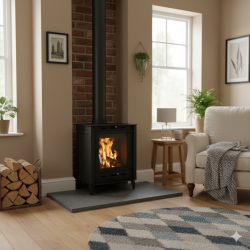 SOLARIS Poêle à bois à accumulation 8,8 - 12 kW - bûches de 45 cm - rendement élevé