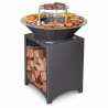 Brasero haut en acier FIESTA avec plaque et grille amovible — Barbecue plancha extérieur (75 cm / 100 cm)