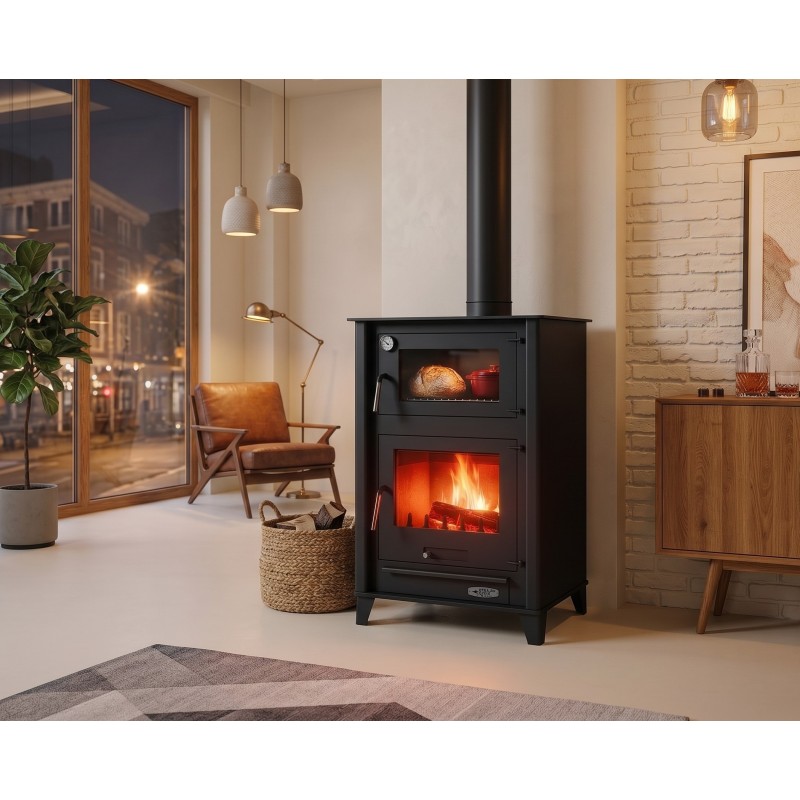 Maestro Poêle à bois avec four 13 KW