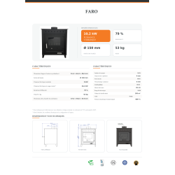 Faro Poêle à bois 10.6 KW