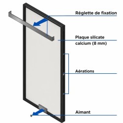 Protection murale rectangulaire pour poêle 85 x 120 cm - Noir