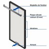 Protection murale rectangulaire pour poêle 85 x 120 cm - Noir